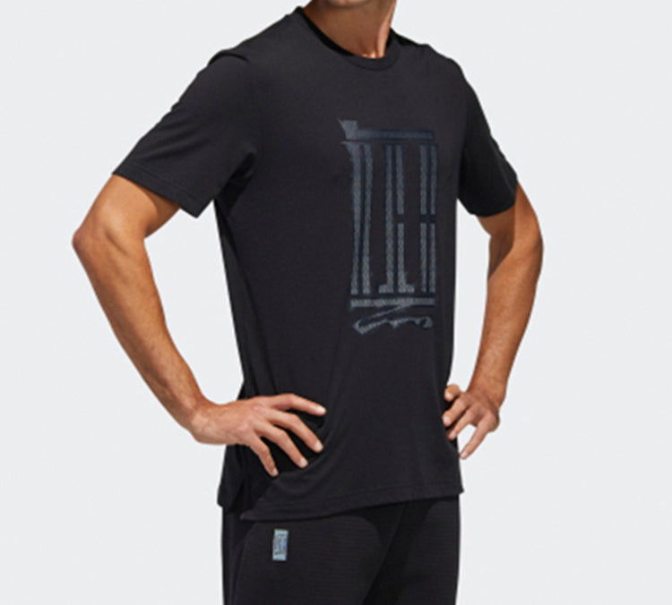 adidas Series Athleisure Casual Sports Short Sleeve Black GL8191