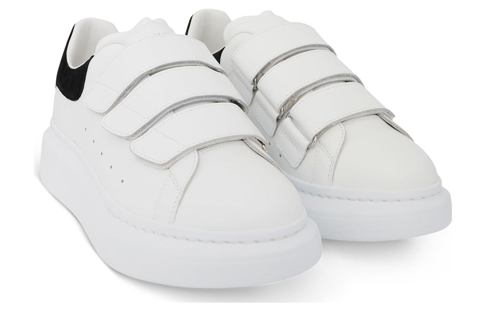 (WMNS) Alexander McQueen Oversized Triple Strap Sneaker 'White Black' 697105WHGP79061