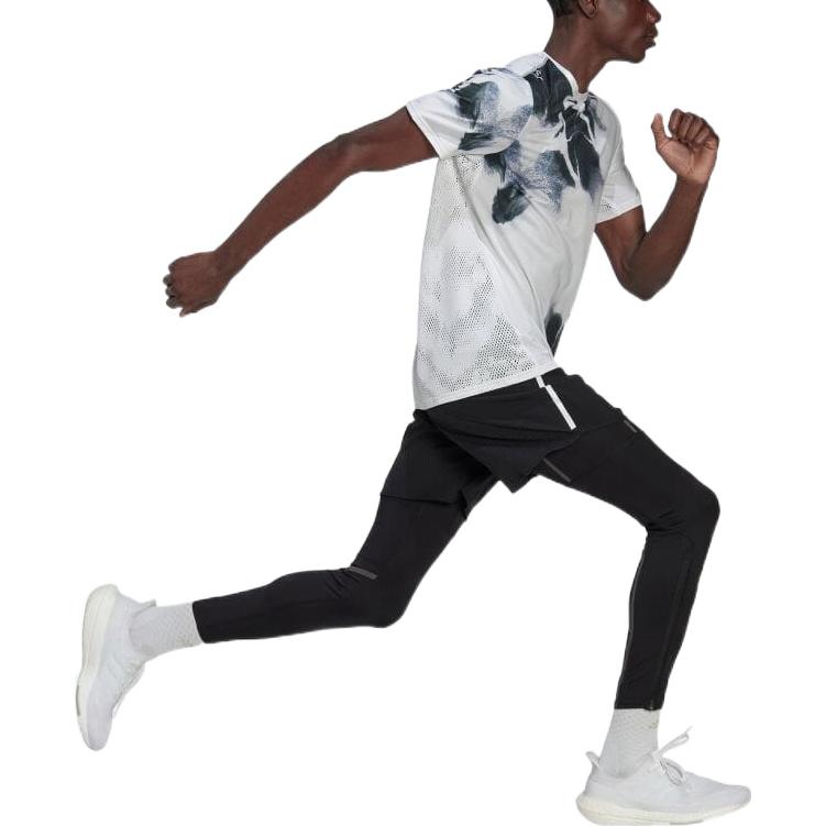 Men's adidas Tie Dye Logo Printing Reflective Detail Straight Short Sleeve Gray T-Shirt HN9478