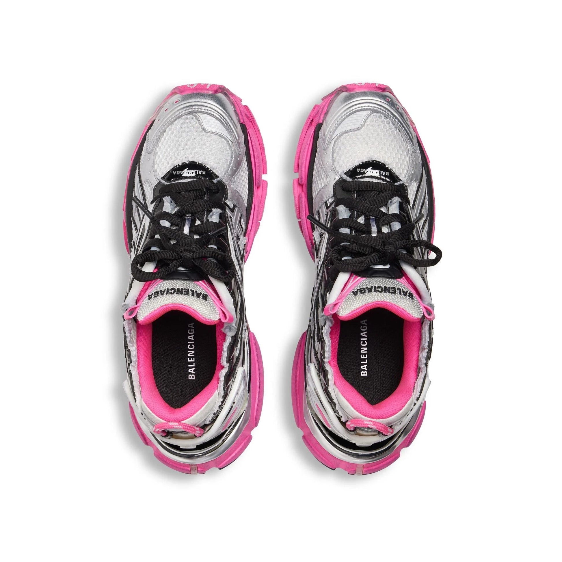 (WMNS) Balenciaga Runner Sneakers 'Silver White Pink Mesh and Nylon' 677402W3RBW9155