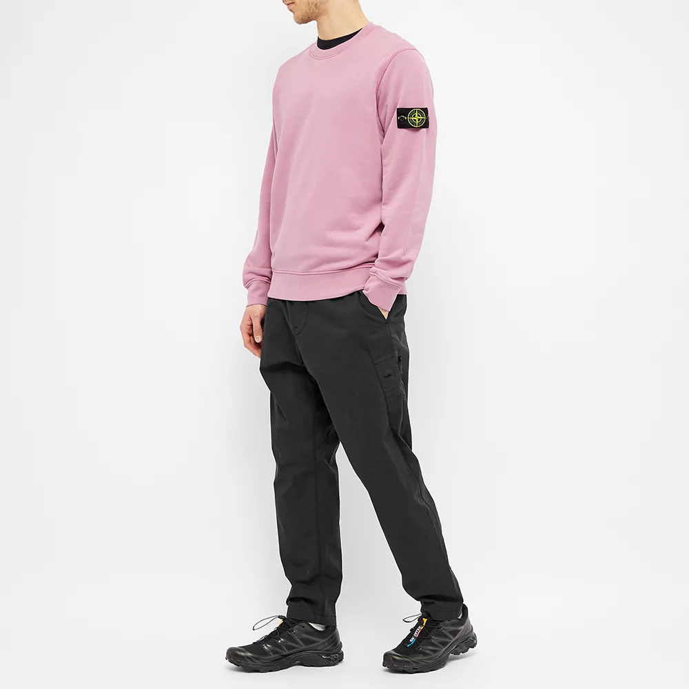 Men's STONE ISLAND Garment Dyed Crew Sweat Casual Pink 721563051-V0086