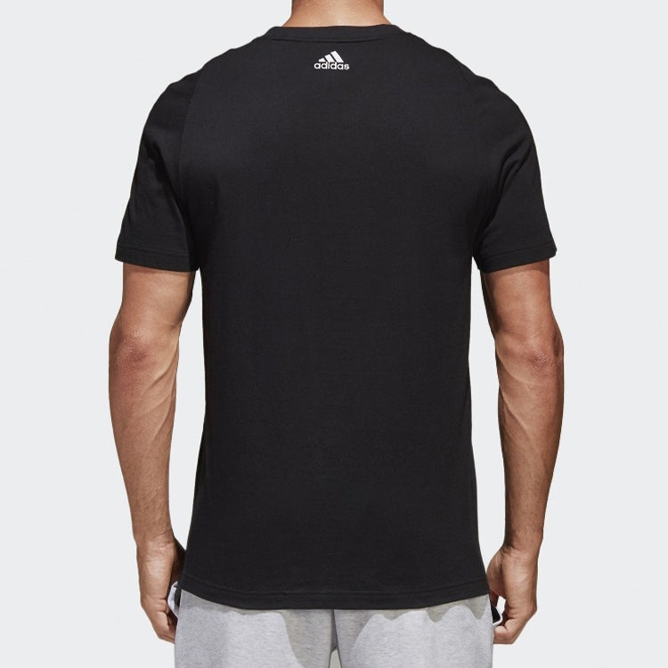 adidas Logo Printing Sports Round Neck Short Sleeve Black CD4864