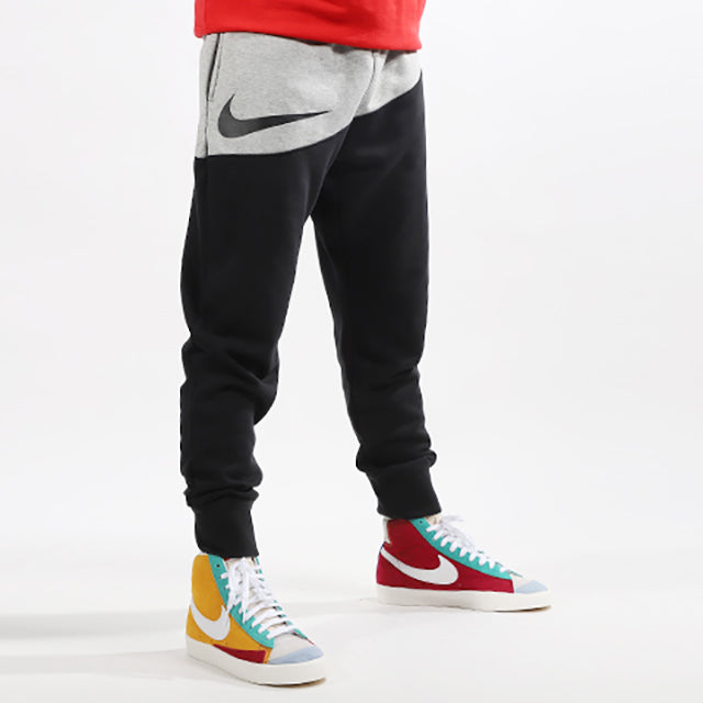 Men's Nike Large Logo Splicing Knit Casual Sports Pants/Trousers/Joggers autumn Black Gray Colorblock BV5298-064