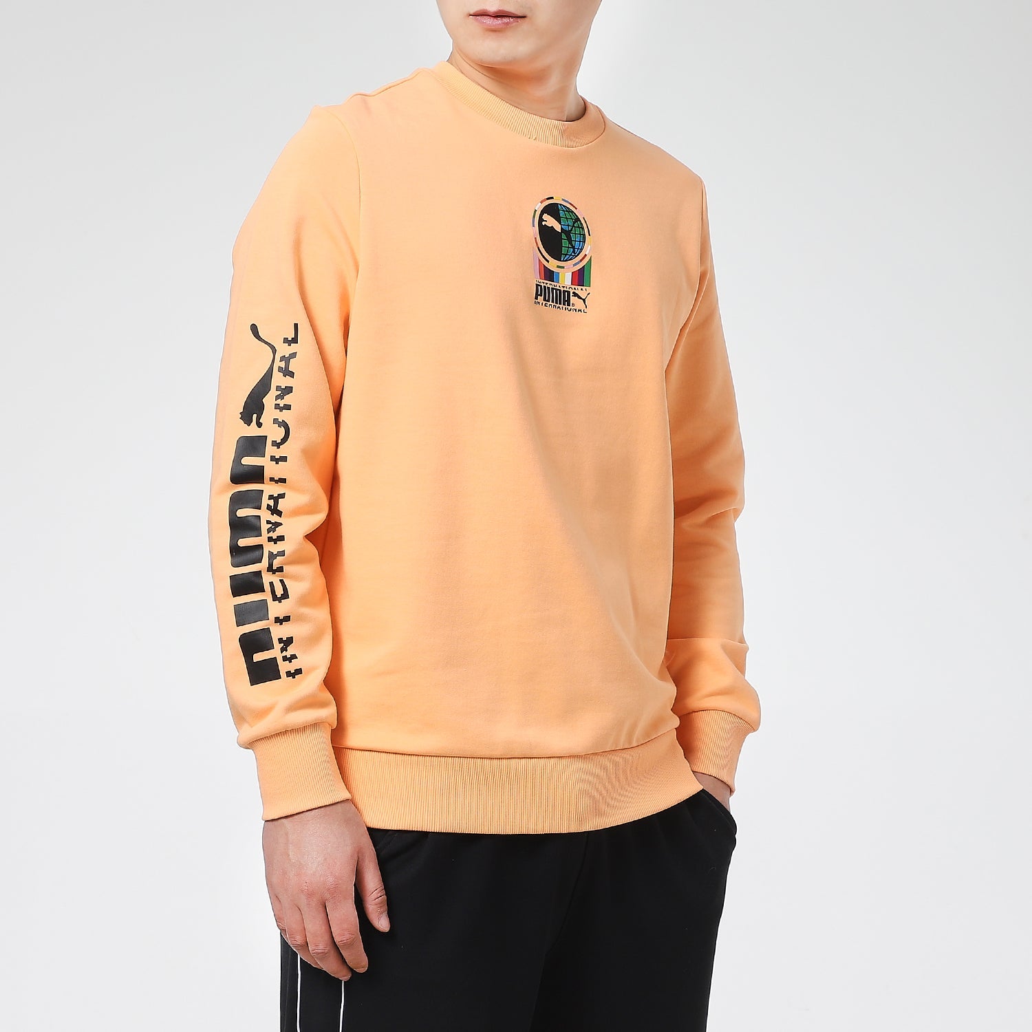 PUMA Game Graphic Crewneck Sweatshirt 'Orange Black Green' 531416-36