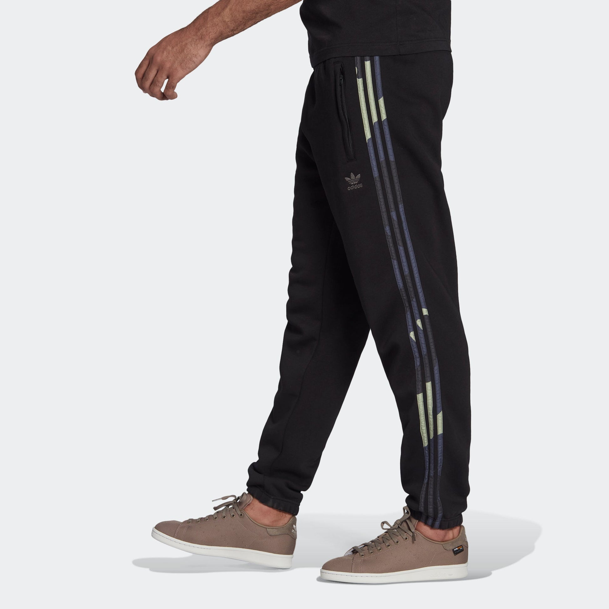 Men's adidas originals Camo Pants Side Elastic Waistband Sports Pants/Trousers/Joggers Black HF4878