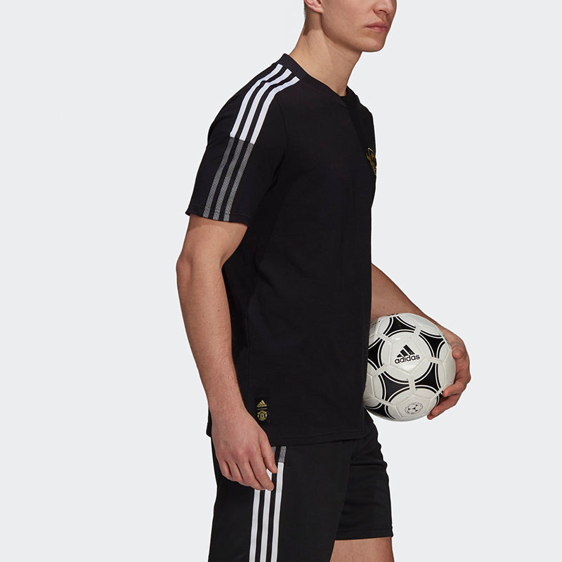 adidas Mufc Cny Tee New Year's Edition Manchester United Soccer/Football Sports Short Sleeve Black GK9414
