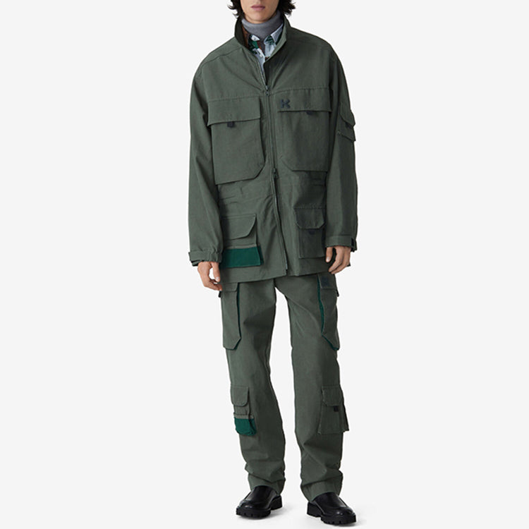 Men's KENZO K Embroidered Large Version Cargo Multiple Pockets Jacket Green FA65OU3051NA-54