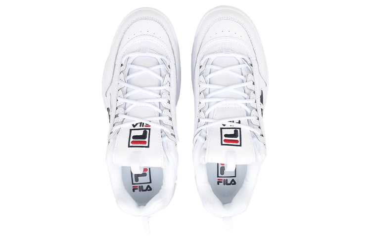 FILA Low-Top Side Logo Daddy Shoes 'White Black' 1FM00863D_121
