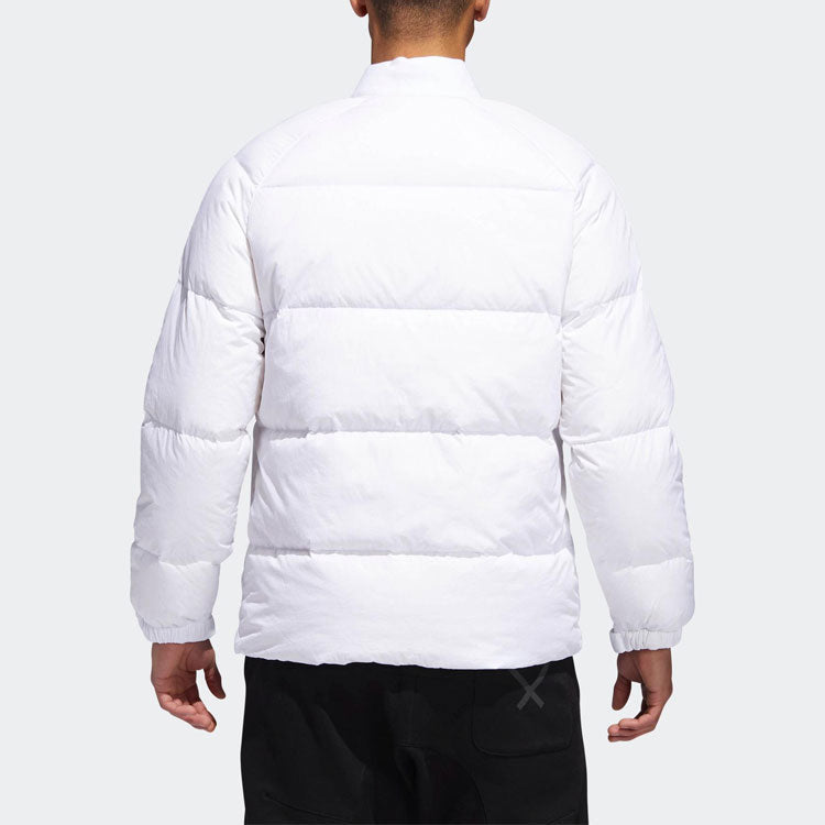 adidas originals Baseball Collar Casual Sports Stay Warm Down Jacket White BR4799