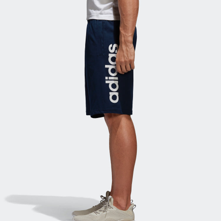 Men's adidas Ess Lin Shor SJ Sports Stylish Knit Navy Blue Shorts BS5028
