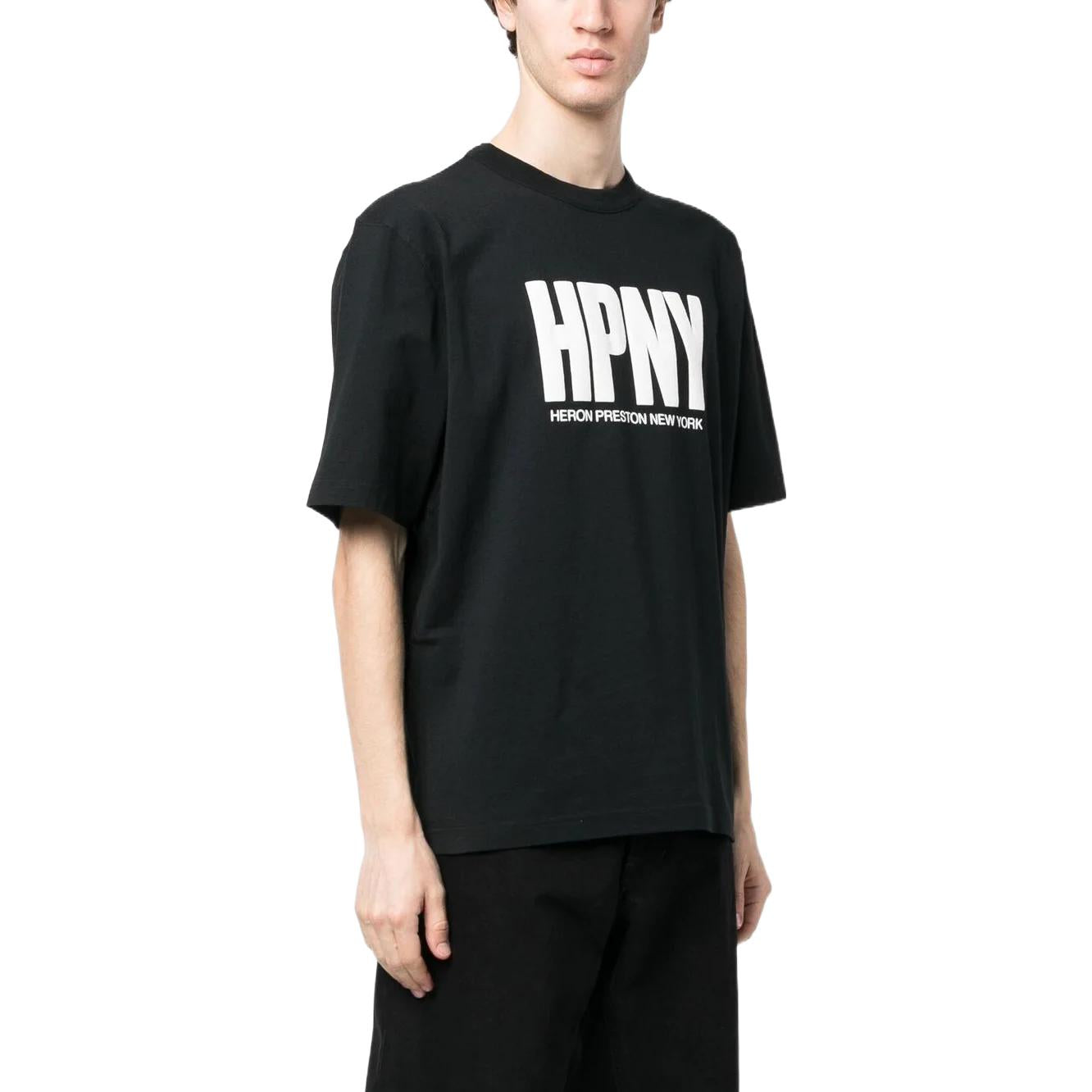 HERON PRESTON FW22 Logo HPNY T-shirt 'Black White' HMAA032C99JER0051001