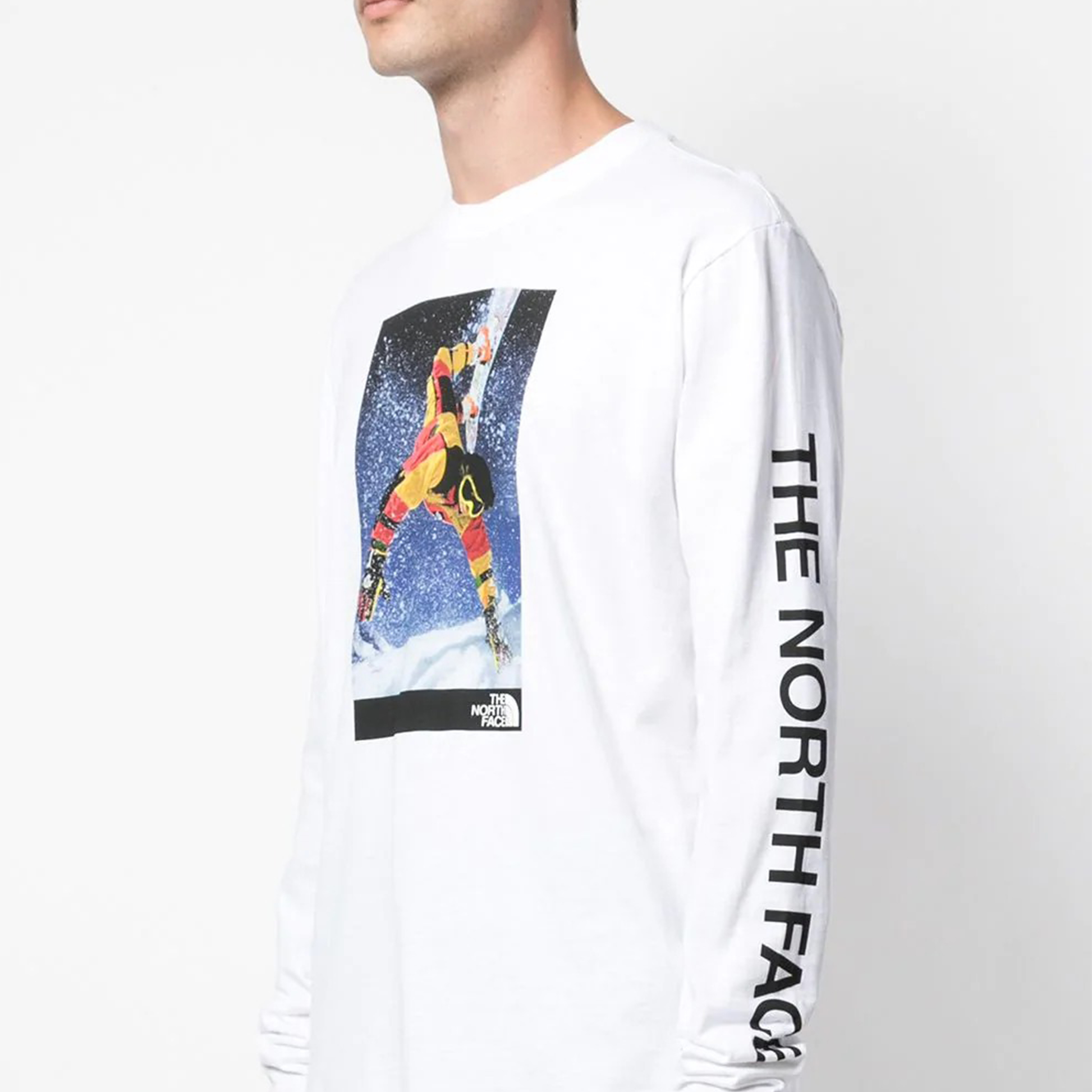 Men's THE NORTH FACE92 Retro Printing Long Sleeves White NF0A47NBFN4