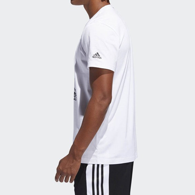 adidas Basketball Sports Round Neck Short Sleeve White DU6720
