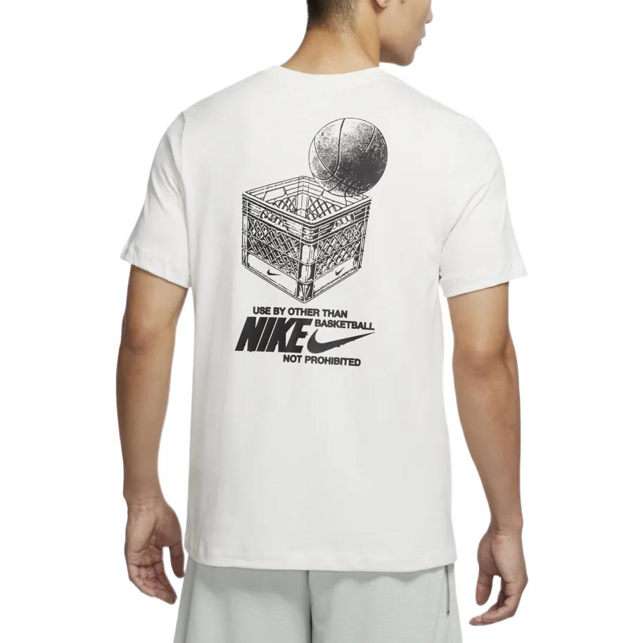 Men's Nike Logo Pattern Printing Round Neck Short Sleeve White T-Shirt DR7638-030