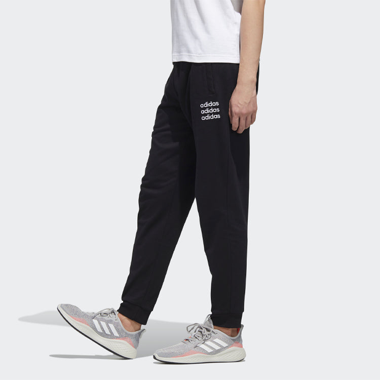adidas neo Logo Pattern Bundle Feet Casual Sports Pants Black GJ8938