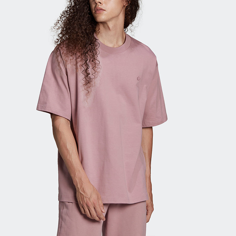 adidas originals Solid Color Loose Sports Short Sleeve Couple Style Purple Pink HC4515