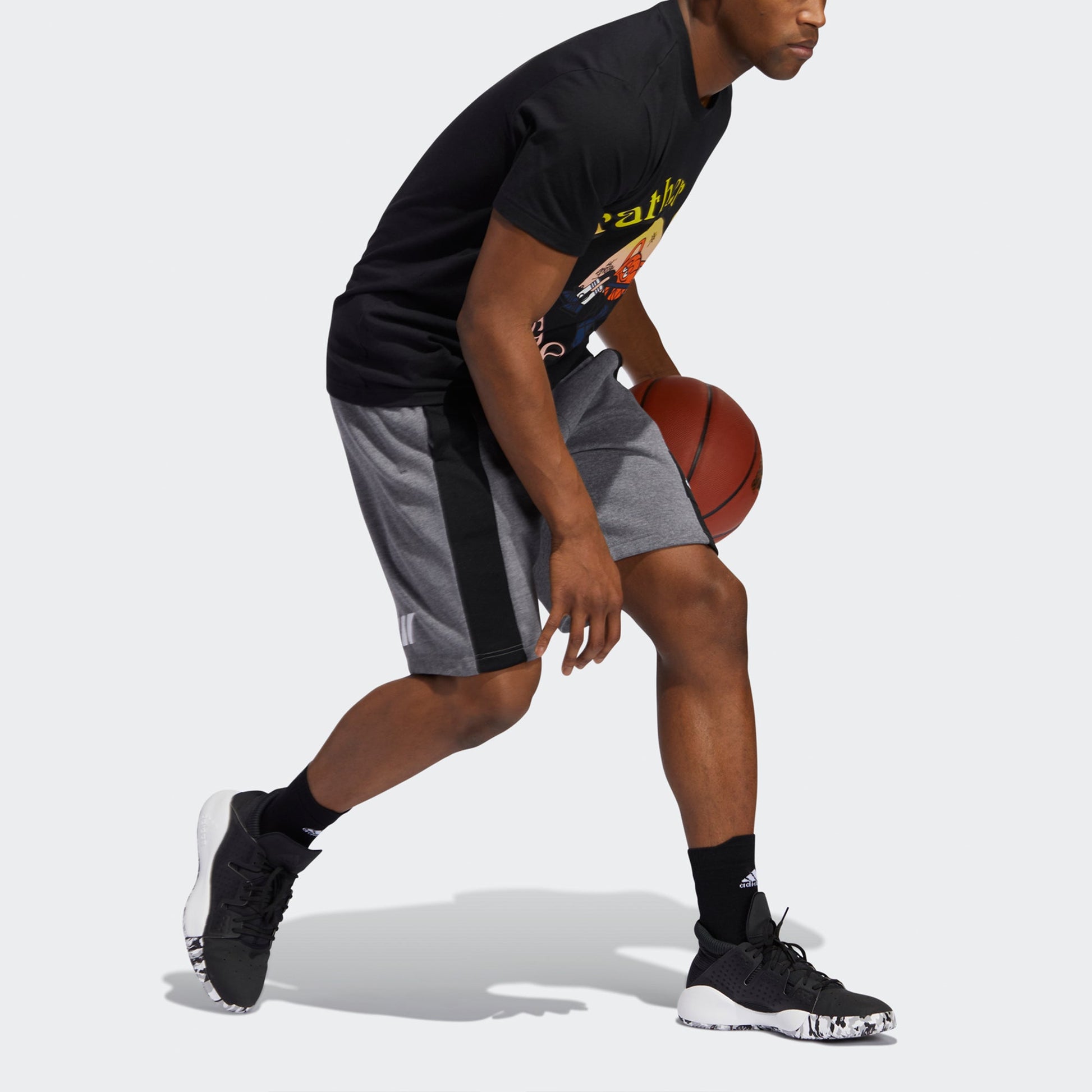 adidas Lil Stripe Rbh Funny Cartoon Printing Basketball Sports Short Sleeve Black GL5590