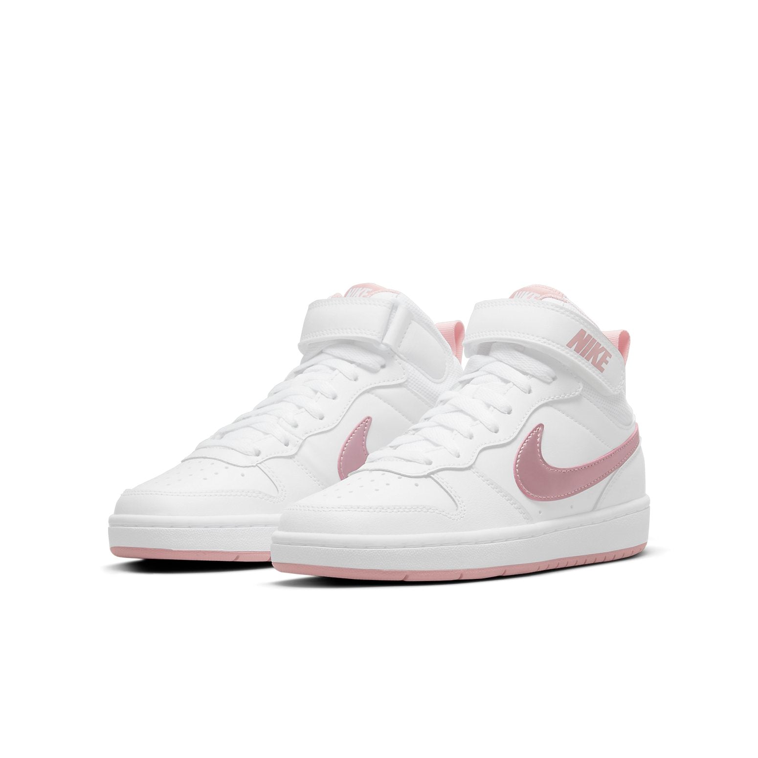 (GS) Nike Court Borough Mid 2 'White Pink Glaze' CD7782-105