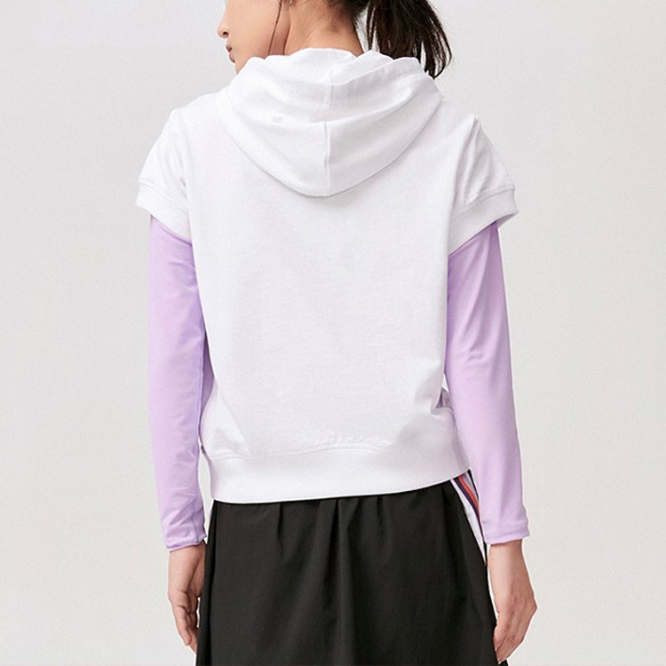 (WMNS) FILA Fusion Casual Sports hooded Short Sleeve Hoodie White T11W128202F-WT