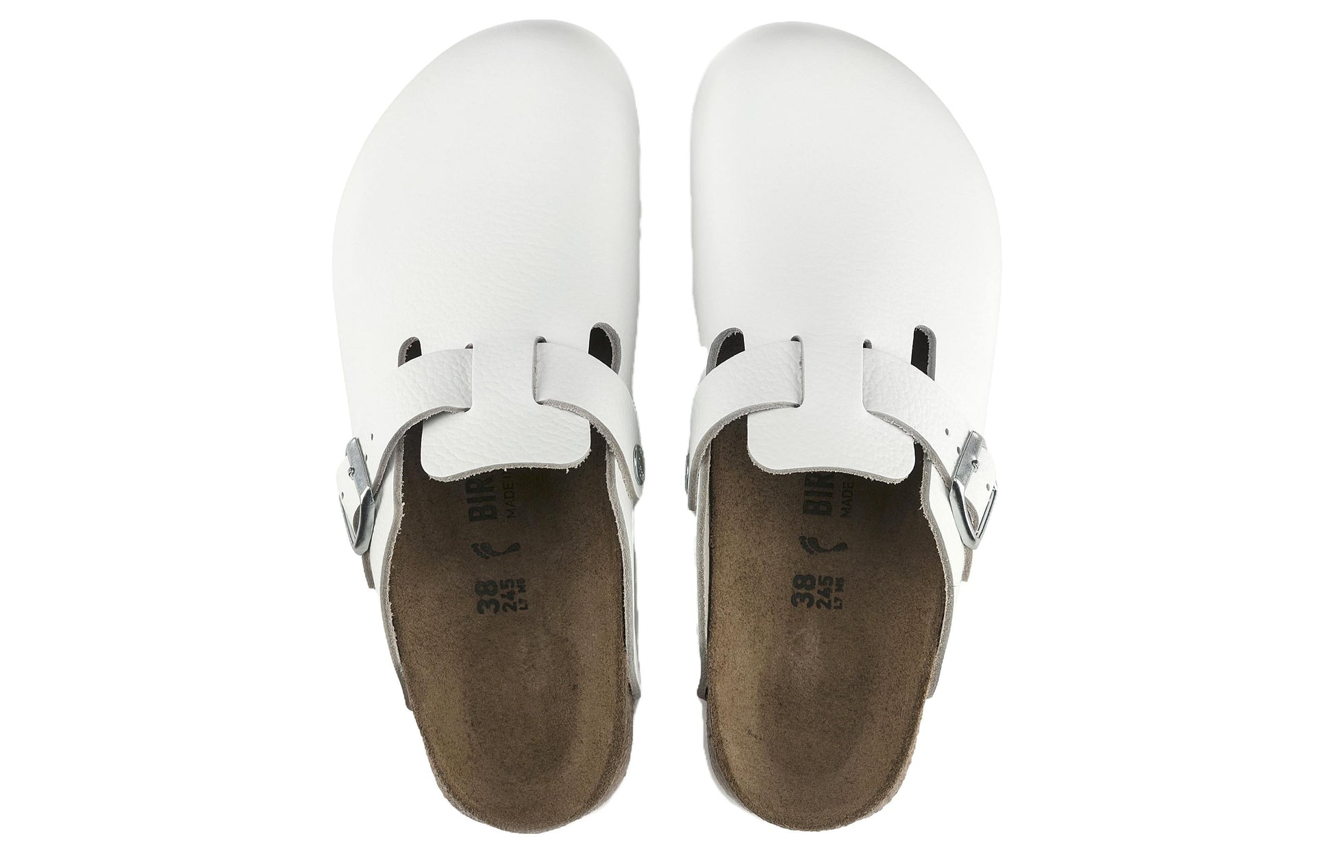Birkenstock Boston Super Grip Leather Narrow Fit 'White' 0060136