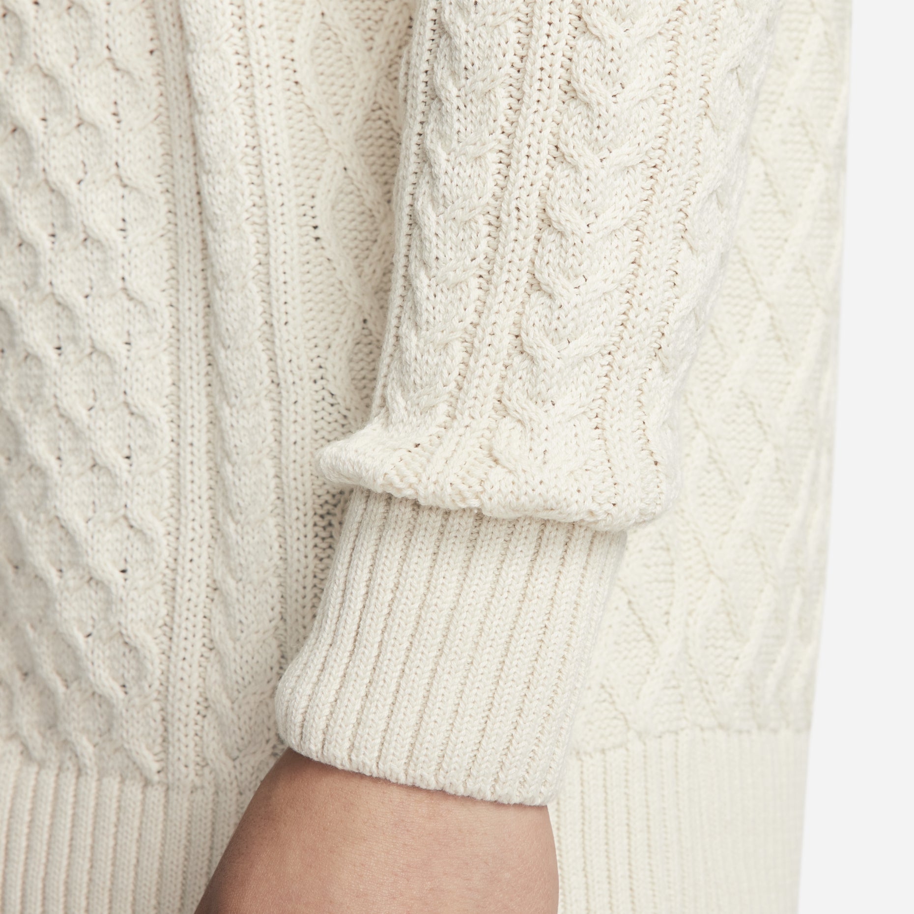 Nike Cable Knit Turtleneck Sweaters 'Beige' FB7771-072