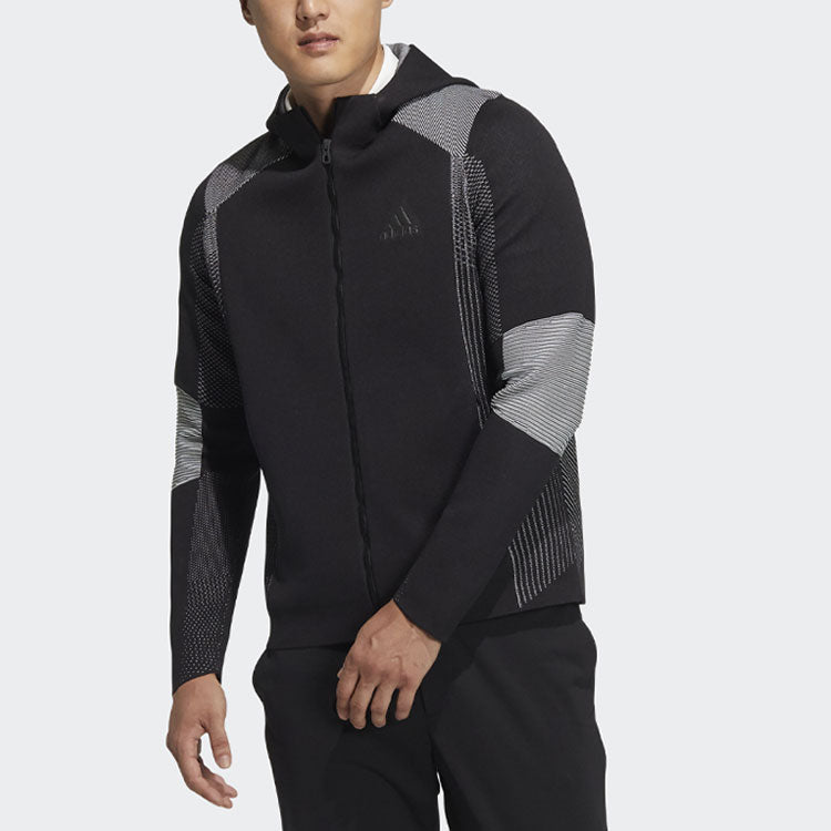 adidas Primeknit Jkt Golf Sports Hooded Jacket Black HB3591