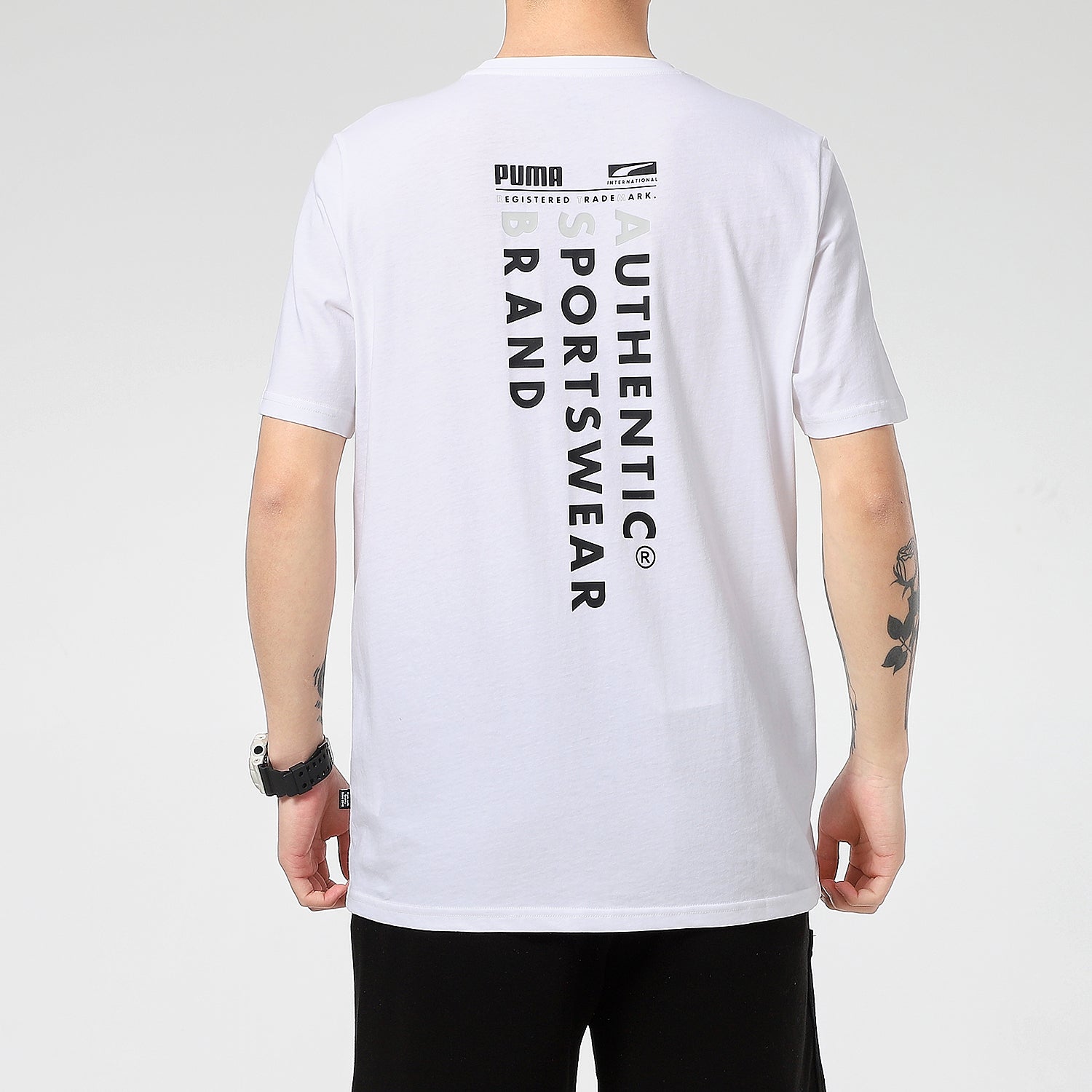 PUMA Casual Graphic T-Shirts 'White' 855975-02