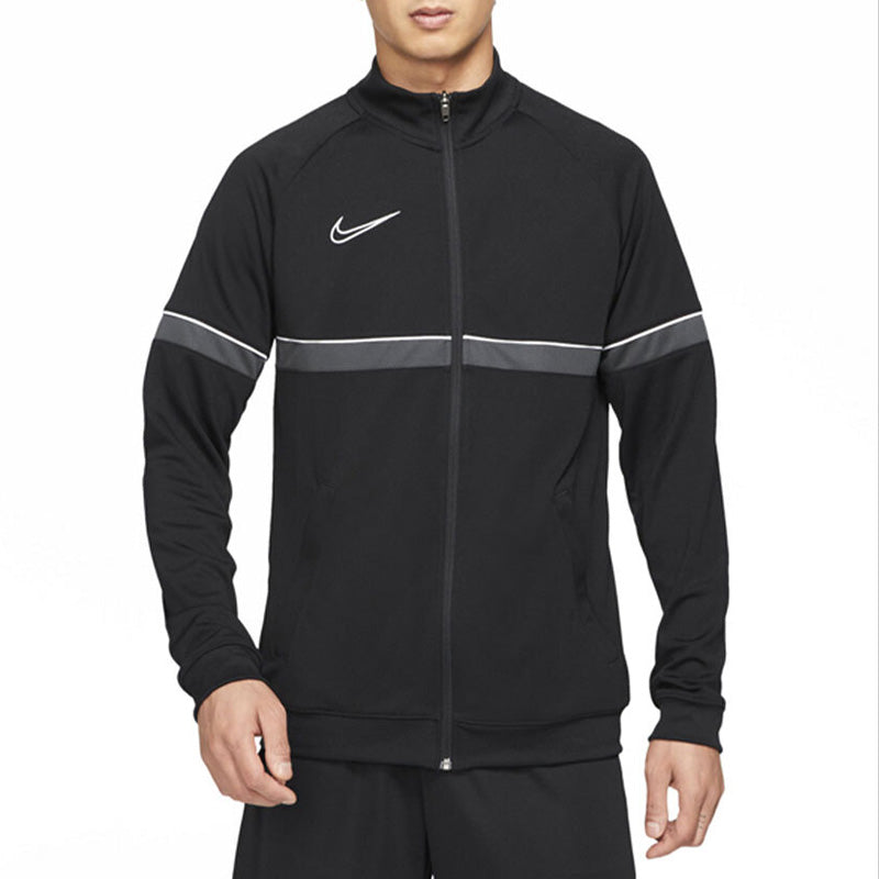 Men's Nike Stripe Contrasting Colors Outdoor Zipper Jacket Black CW6113-014