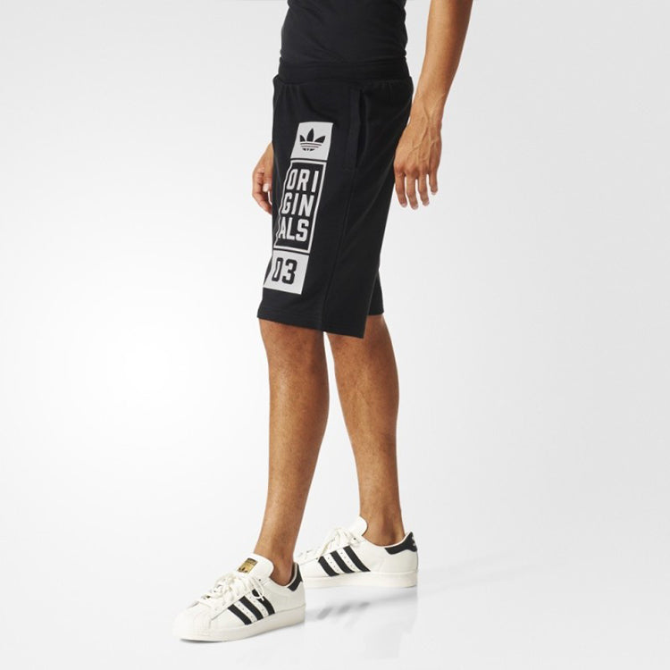 adidas originals Logo Printing Casual Sports Running Shorts Black AJ7634