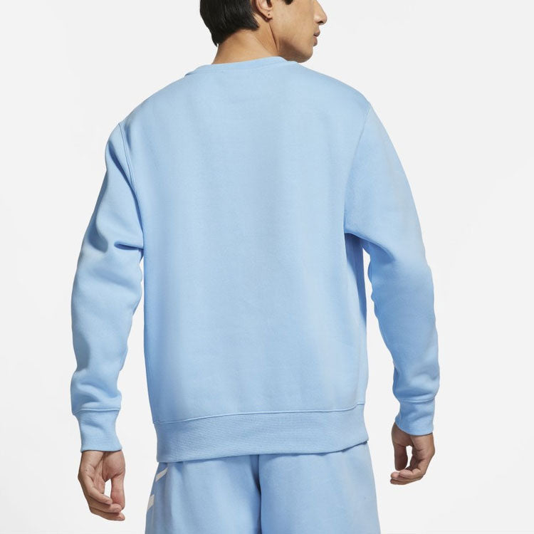 Nike Athleisure Casual Sports Fleece Lined Round Neck Pullover Blue BV2663-436