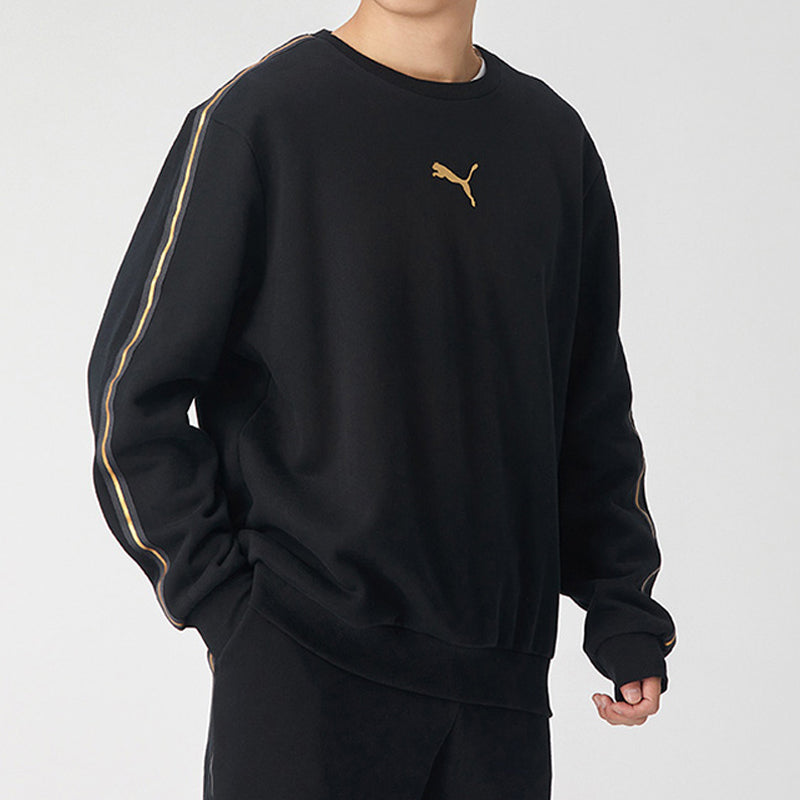 PUMA Metallic Nights Crew Sweatshirt 'Black Gold' 587141-01