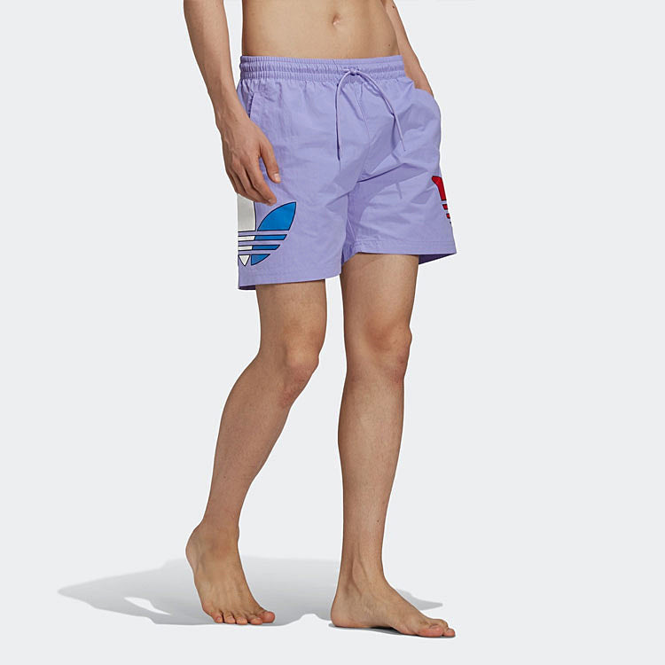 adidas originals MENS Tricol Logo Sports Swimming Short Pants Purple GN3569