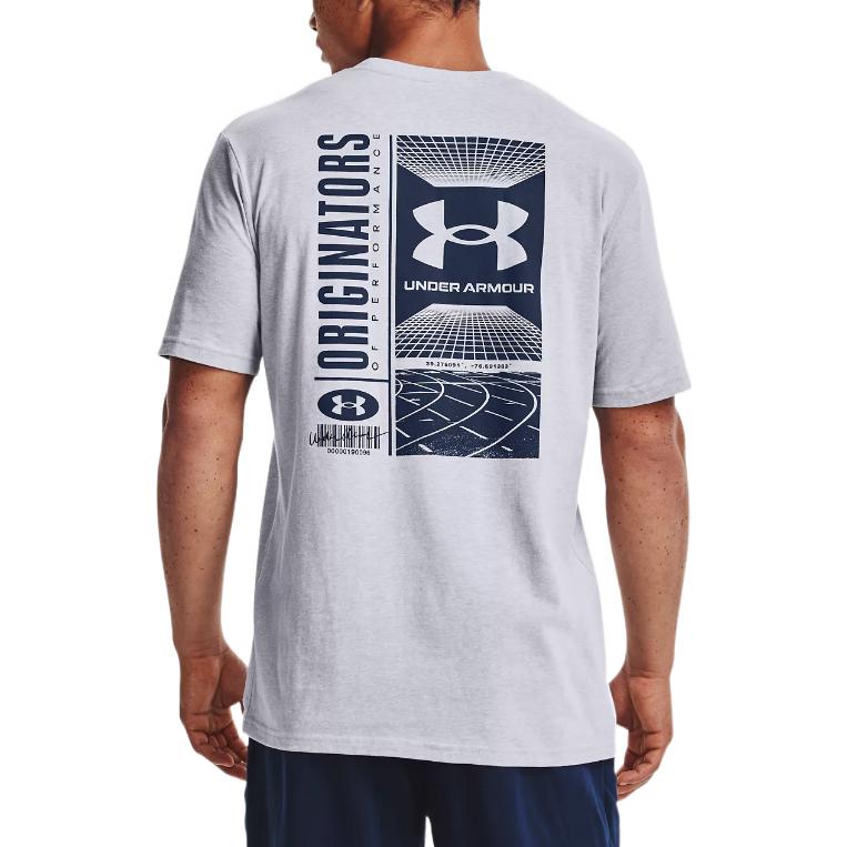 Under Armour Symbol Barcode T-shirt 'Grey Navy' 1370527-011
