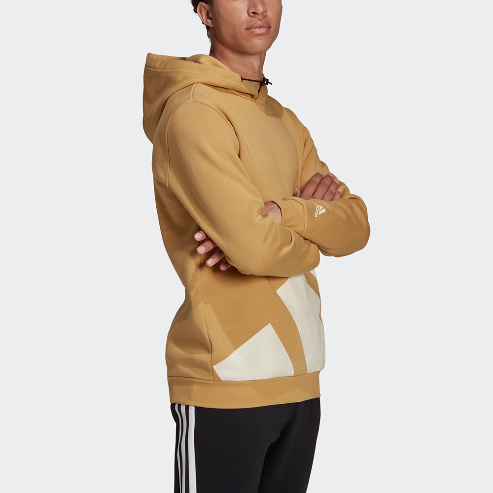 Men's adidas Logo Hood Contrasting Colors Large Logo Sports Pullover Orange HI1181