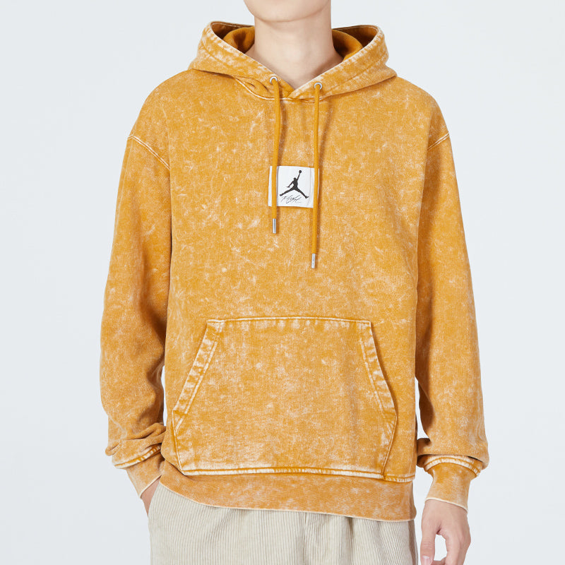 Men's Air Jordan Tie Dye Logo Athleisure Casual Sports Pullover Yellow DR3088-712