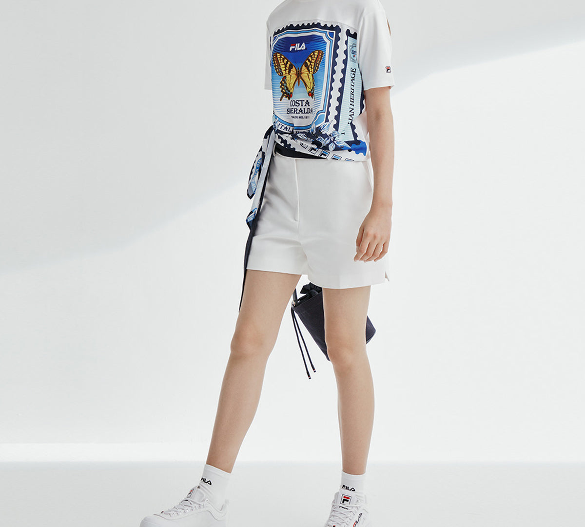 (WMNS) FILA Butterfly Short Sleeve White T-Shirt F11W028119F-WT