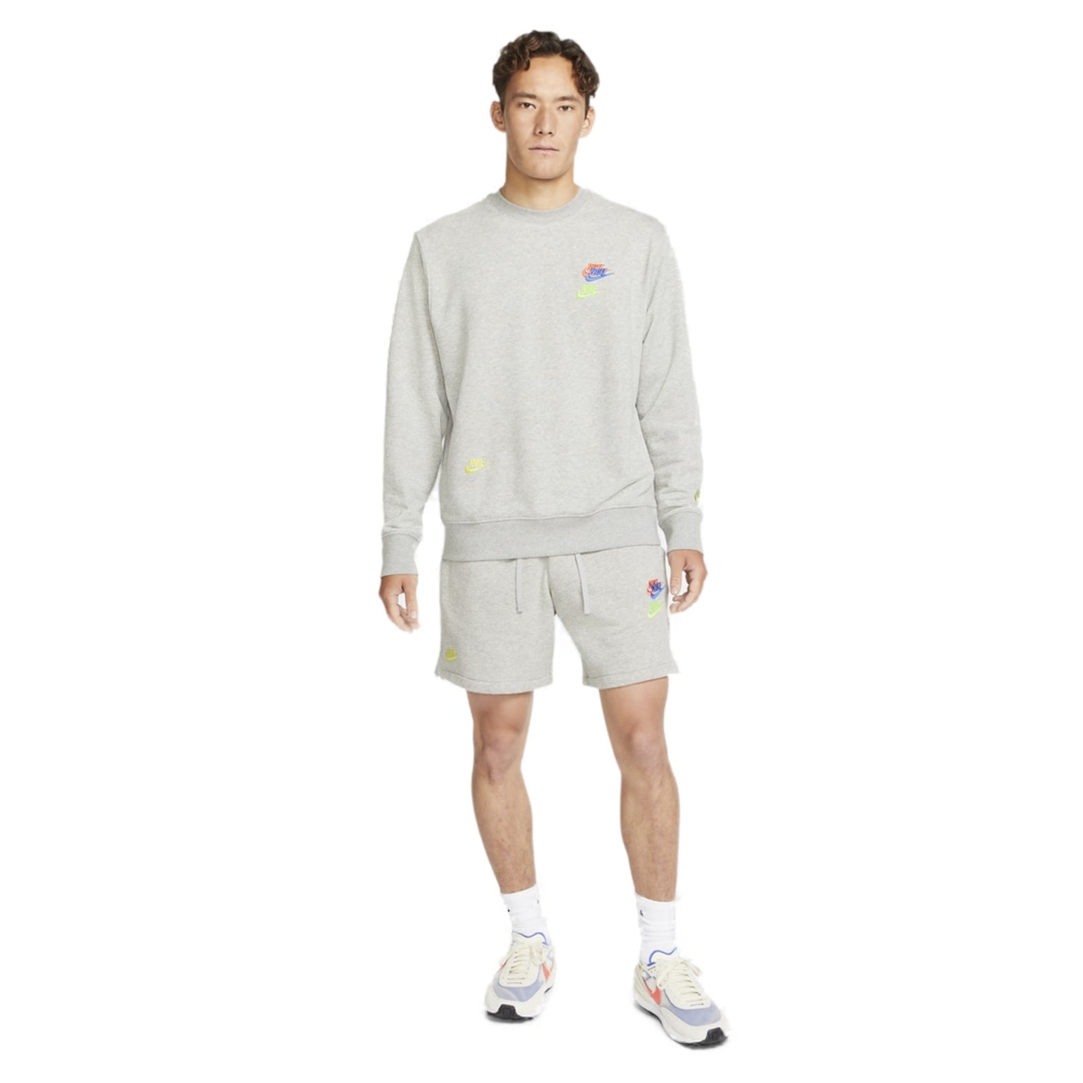Men's Nike Contrasting Colors Logo Round Neck Pullover Autumn Gray DJ6915-063