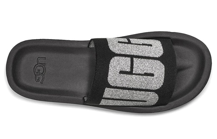 (WMNS) UGG Zuma Metallic Graphic Black Slippers 1101558-BLK