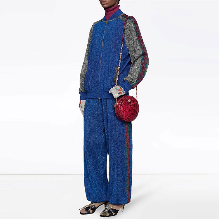 (WMNS) Gucci Wool Lam Track Bottoms 'Blue Red Multicolor' 579764-XKAQ9-4034