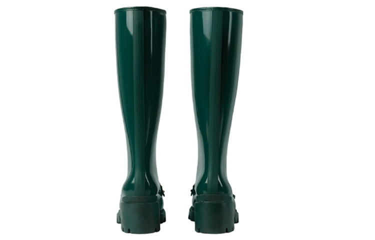 (WMNS) Gucci Rubber Horsebit Tall Boots 'Green' 659707-JCCP0-3154