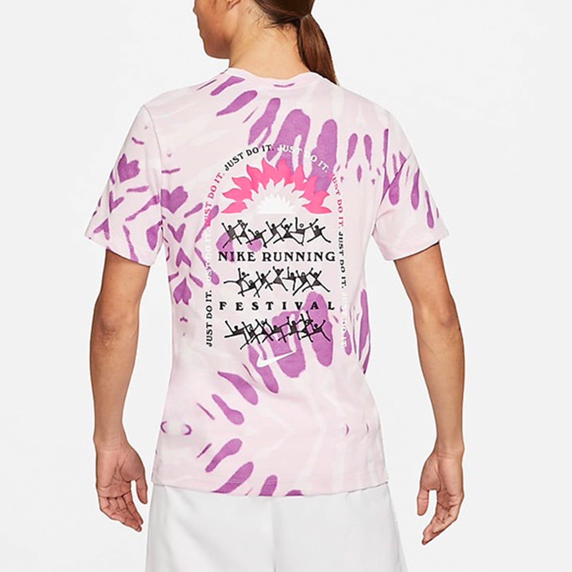 Nike Tie Dye Printing Sports Round Neck Short Sleeve Pink CZ9892-663
