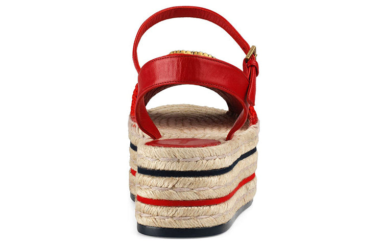 (WMNS) Gucci Lilibeth GG Platform Espadrille Sandal 'Red' 551880-9SR30-6465