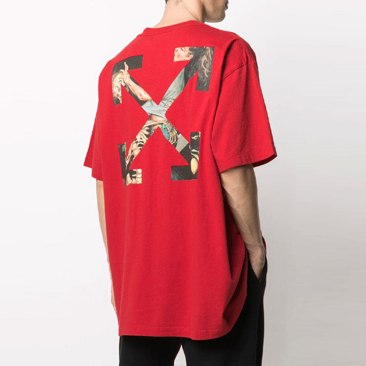 Off-White Pascal Arrow Applique Tee Men's Red OMAA038F20FAB0022501