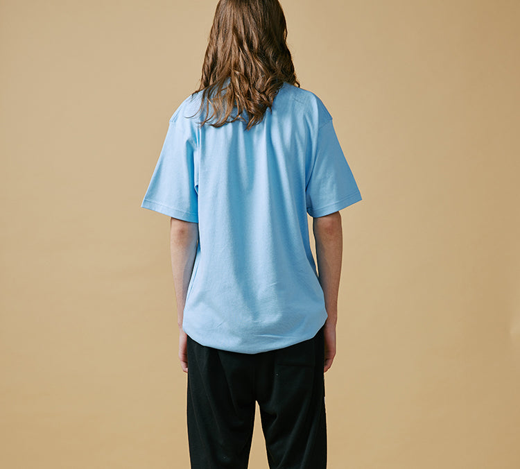 PJ's Vigor Pattern Printing Short Sleeve Unisex Blue 20SSTS1027-P