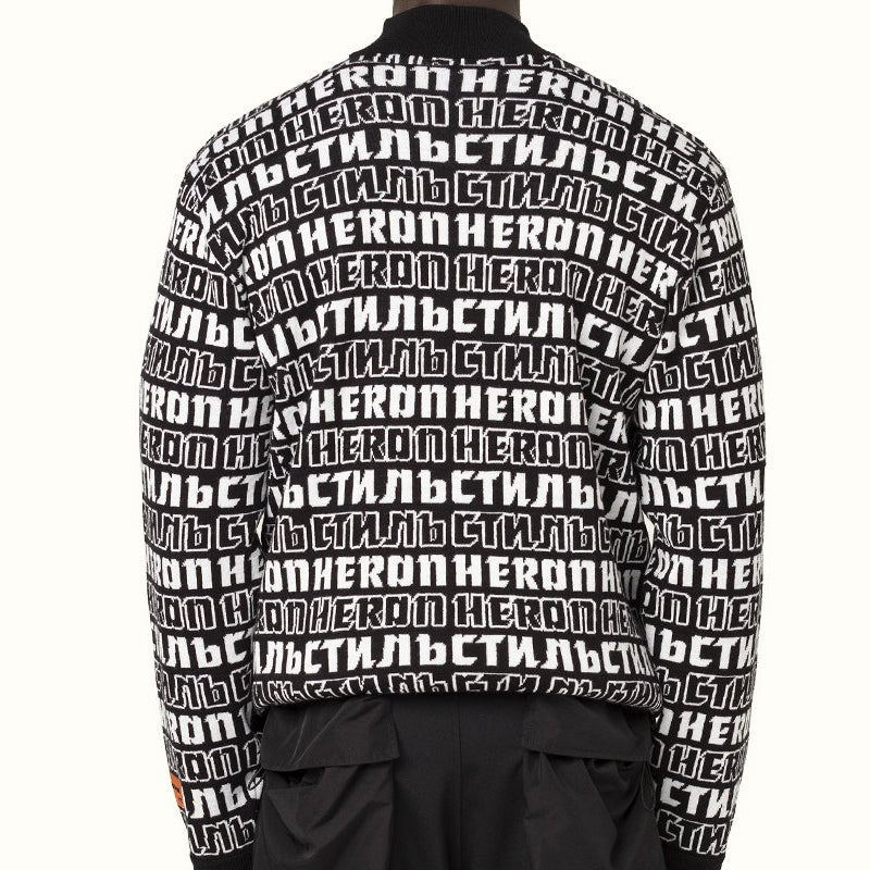Men's HERON PRESTON Logo Pullover Black HMHF001F20KNI0021001
