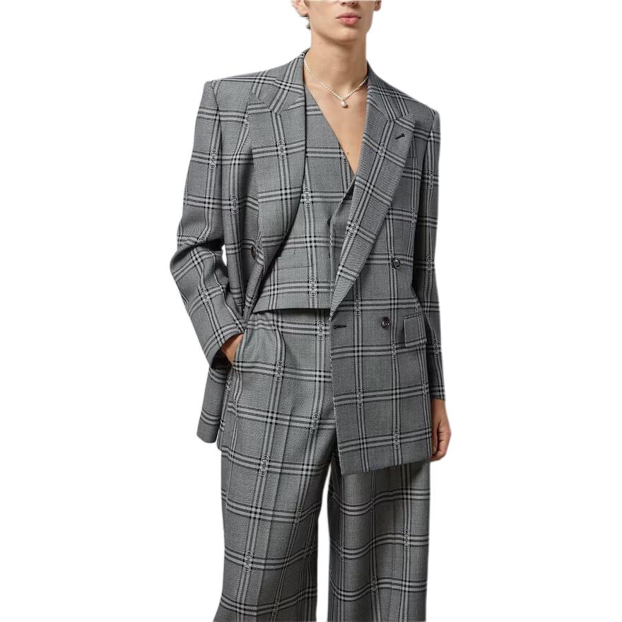 Gucci Horsebit Check Wool Jacket 'Grey Black' 770378-ZAOPD-1016
