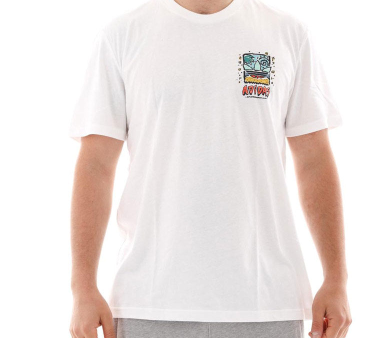 adidas originals Roanoke Graffiti Printing Short Sleeve White DU8350