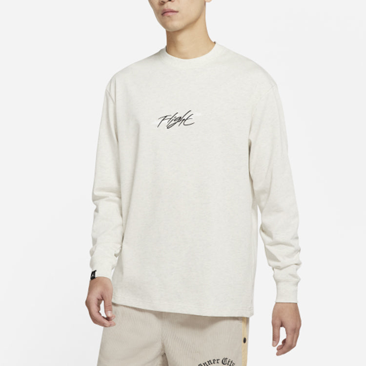 Men's Air Jordan SS22 Loog Printing Long Sleeves Round Neck Autumn Creamy White DH8963-141