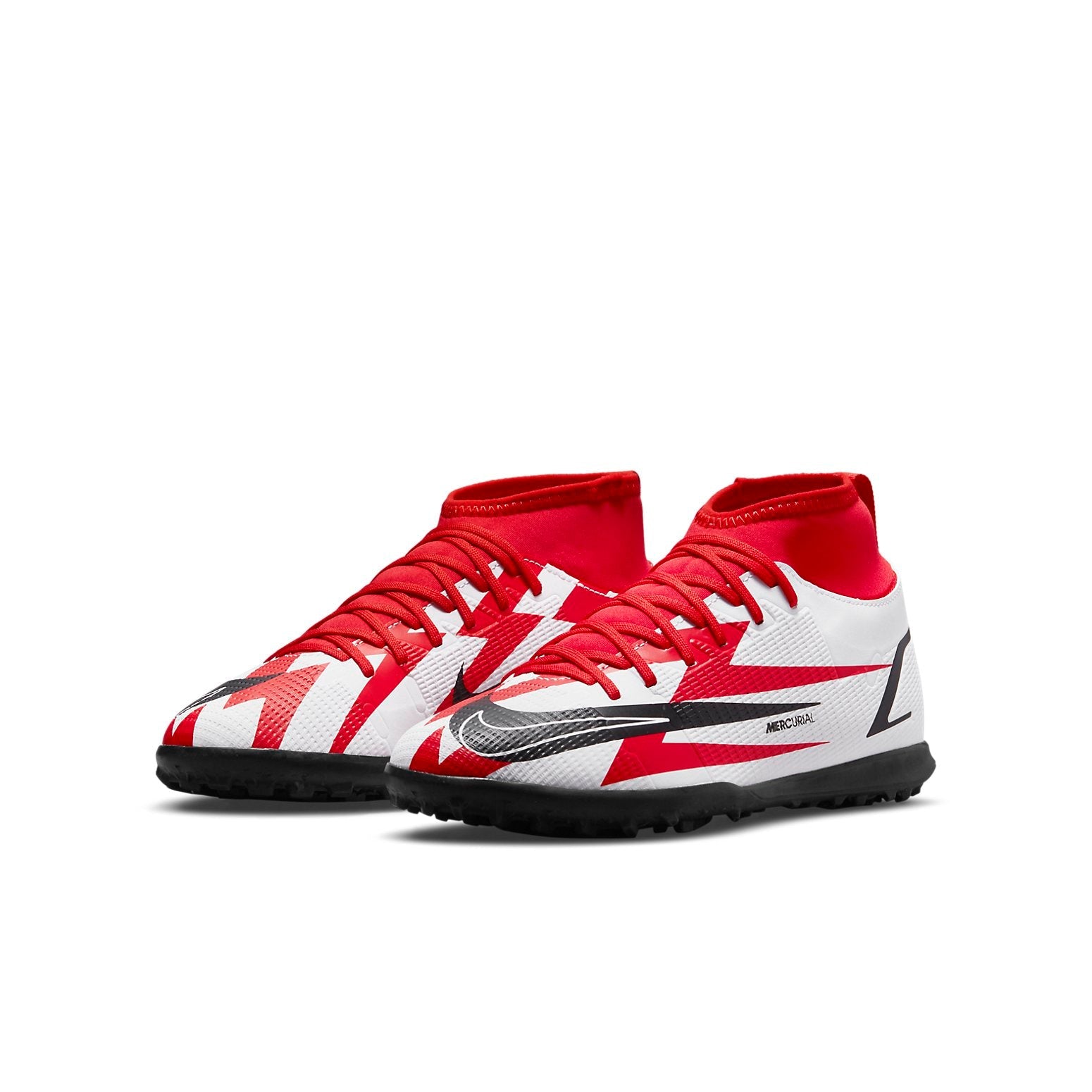 (GS) Nike JR Mercurial Superfly 8 Club CR7 TF 'White Red' DB0933-600