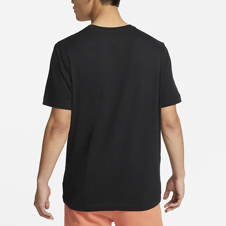 Nike Sportswear Alphabet Flowers Printing Round Neck Casual Short Sleeve Black DQ1038-010
